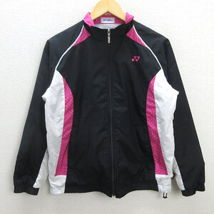 D■ヨネックス/YONEX ラグラン トレーニングウェア JKT【M】黒/LADIES/42【中古】