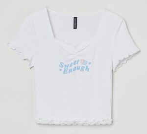 新品☆Tシャツ☆クロップドトップス☆テディベア☆H＆M☆XS-S☆お子様にも☆