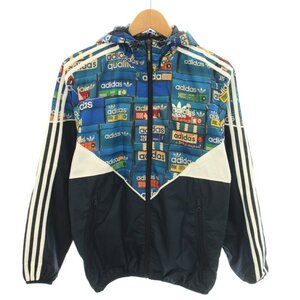 アディダスオリジナルス adidas originals Shoebox Colorado Windbreaker JKT アウター フード ロゴ 総柄 S 青 ブルー AJ6976 メンズ