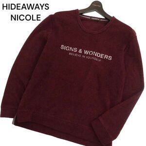 HIDEAWAYS NICOLE ハイダウェイ ニコル プリント★ 長袖 クルーネック プルオーバー カットソー ロンTシャツ Sz.50　メンズ　C4T01451_2#F