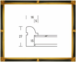 水彩用額縁 木製フレーム かんざし サイズF10号