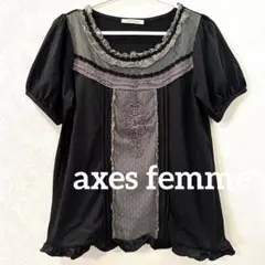 axes femme 刺繍たっぷり　アンティーク　半袖　チュニック