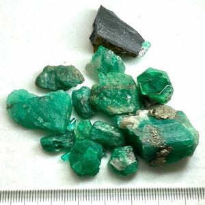 1円〜!!☆天然エメラルド原石おまとめ242ct☆n 約48.4g ルース 裸石 宝石 emerald jewelry ベリル 天然石 パワーストーン w5A82