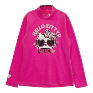 VIVA HEART ビバハート ×ハローキティ ハイネック 長袖Tシャツ ビッグプリント パープル系 42 [240101222477] ゴルフウェア レディース