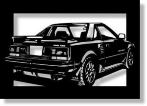 トヨタ(TOYOTA) MR2 AW11の切り絵　【A4サイズ】[C4-005]