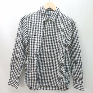 ◇ ◎ COMME des GARCONS HOMME ギンガム チェック 長袖 シャツ サイズXS ブラック ホワイト レディース E