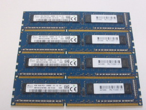 メモリ デスクトップパソコン用 1.5V SK hynix ECC DDR3-1866E PC3-14900E 4GBx4枚 合計16GB 起動確認済みですが一応ジャンク品扱いです①