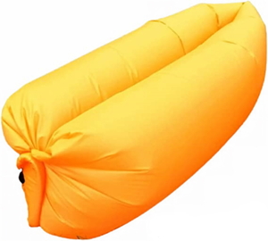 エアーソファー エアーベッド エア クッション 海水浴 キャンプ アウトドア 空気入れ不要 コンパクト 収納袋付き オレンジ