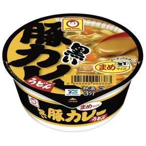 1円～売切！ 新品！ マルちゃん 黒いまめ豚カレーうどん まめサイズ 24食分(2ケース) 賞味期限2025.02.07日付 完全未開封品 検)日清 明星