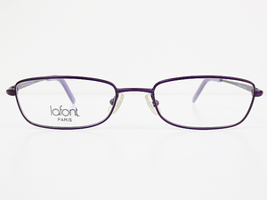 ∞【デッドストック】lafont ラフォン 眼鏡 メガネフレーム GOBI 387 51[]18-143 メタル フルリム パープル フランス製 □H8