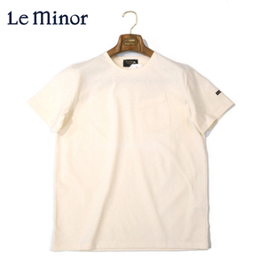 【40％OFF・新品・1(S)】Le minor（ルミノア）コットンメリヤス 半袖クルーネックカットソー オフホワイト 61419-Ecru