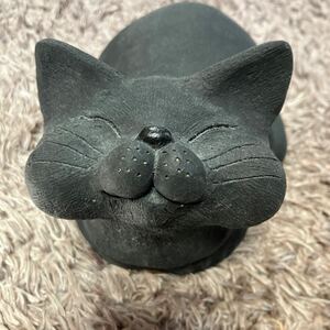 瀬戸　黒猫　渡辺　陶器　真作