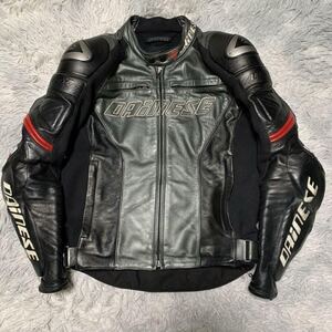 希少 L DAINESE ダイネーゼ レザージャケット ライディングジャケット バイクウェア 48サイズ レーシング シングルライダース プロテクター