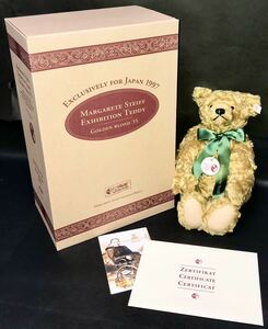 シュタイフ★STEIFF CLUB★MARGARETE STEIFF EXHIBITION TEDDY 150JAHRE GOIDEN BLOND 35 テディベア 1997年限定 保証書付 箱入⑩★美品