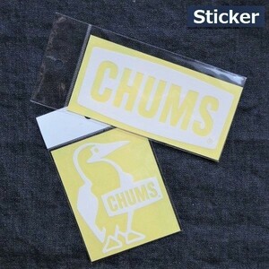 CHUMS カッティングステッカー 2枚セット CH62-1484 CH62-1547 White 新品 防水素材