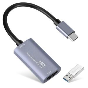 34 ビデオ キャプチャ カード、GUERMOK USB 3.0 HDMI to USB C オーディオ キャプチャ カード、4K 1080P60 ゲーム ライブ ストリーミング