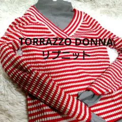 美品　TORRAZZO DONNA 　赤　ベージュ　ボーダーニット