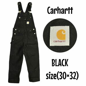 Carhartt DUCK BIB OVERALLS カーハート ダック ビブ オーバーオール 黒 ブラック size(30×32) 102776-001 メンズ 中古品 古着【4996】F