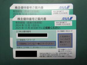 【株主優待券】ANA 2025年11月30日まで 2枚セット ナビでのパスワード通知可能