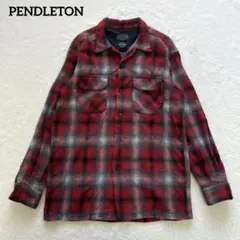 PENDLETON オンブレチェック ボードシャツ 開襟￼ 黒赤灰 M