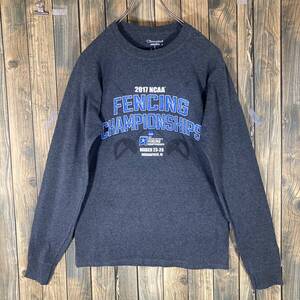 Champion チャンピオン NCAA フェンシング ダークグレー アメリカ輸入t/ビンテージ/ロンT/LONG SLEEVE/L-S/古着/古着卸