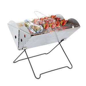 新品 バーベキューグリル バーベキューコンロ BBQコンロ 折り畳み式 ステンレス 収納袋付 BBQグリル 網 便利なトング付 キャンプ Yinleader