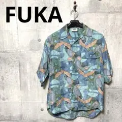 FUKA フーカ メンズ 総柄 シルクシャツ S 半袖