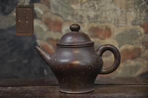萬寶款　紫泥梨皮宜興紫砂壷　中国美術煎茶道具