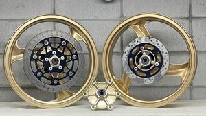 この1点限り早い者勝ち！バリオス1型2型 前後ホイール GOLD 純正 塗装後未使用 インスタ販売中 エアーバルブ2つプレゼント ローター有り