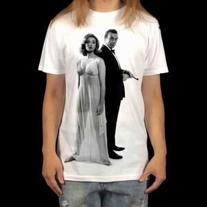 新品 ビッグ プリント 007 ロシアより愛をこめて ジェームズ ボンド ガール 映画 Tシャツ S M L XL オーバーサイズ XXL~5XL ロンT パーカー