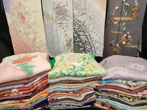 平和屋本店■1円 訪問着 まとめて 50点 孔雀 人物 辻が花 更紗 花柄 手描き 絞り 刺繍 金銀彩 など 未使用品あり 全て正絹 ppp1350