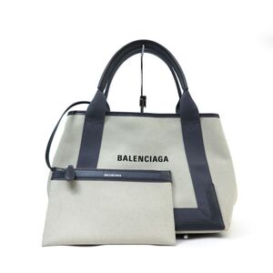 171s BALENCIAGA バレンシアガ ネイビーカバス S トートバッグ ハンドバッグ 339933 ナチュラル グレー