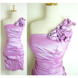 ■未使用■ワンショルダー ギャザー ショート ドレス パープル（紫）Mサイズ キャバドレス ナイトドレス■キャバクラ