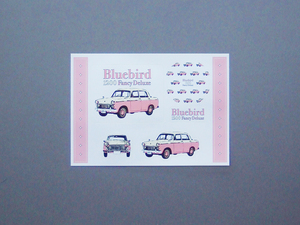 ステッカー NISSAN Bluebird 1200 Fancy Deluxe 検 シール 日産 ブルーバード Blue bird 旧車