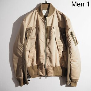 C1074P　▼sacai サカイ▼　22SS 切り替え ボンバージャケット ベージュ 1/S メンズ 22-02708M Nylon Twill Mix Blouson 春秋 rb mks