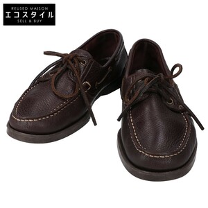 美品 Paraboot パラブーツ 1218 BARTH バース 揉み革仕様 デッキシューズ 7 1/2 ダークブラウン メンズ