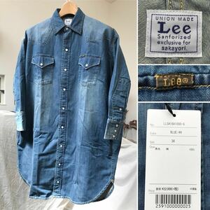 新品正規 sakayori サカヨリ × リー Lee デニム ロング シャツ 36 定2.42万 レディース ワンピース 送料無料