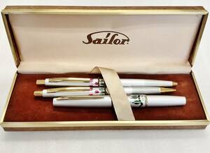 1円～ 未使用品 セーラー 廃盤モデル 万年筆 ボールペン ペンシル 3本セット チューリップ柄 sailor fountainpen