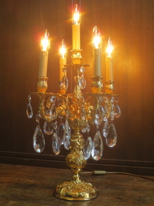 最高級 イタリア製 クリスタルガラス 5灯式 シャンデリア スタンドランプ a/テーブルランプ/照明/西洋/アンティーク/クラシック/ロココ