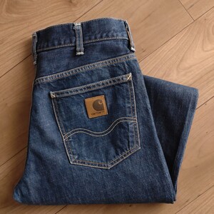 Carhartt WIP 濃紺デニム/TEXAS PANT 古着/W30L32【C1247】