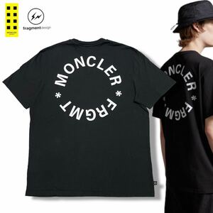 国内正規品 MONCLER×fragment design モンクレール×フラグメント LOGO S/S T-SHIRT バックロゴ Tシャツ XL ブラック メンズ