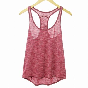 ルルレモン lululemon 美品 タンクトップ ノースリーブ カットソー トップス ヨガ ピラティス 赤紫 F 0628 レディース