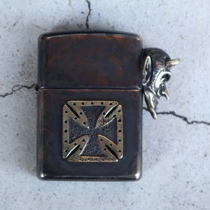 galcia ガルシア ZIPPO レッドデビル アイアンクロス ジッポー ライター BRASS 新品