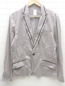 ◇ KLEIN PLUS HOMME クランプリュスオム ストライプ 長袖 ジャケット サイズ50 グレー メンズ