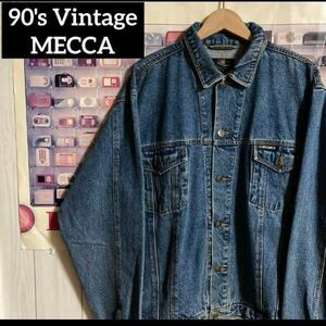 90sオールドヴィンテージMECCAデニムジャケットGジャンJeansインディゴジーンズ