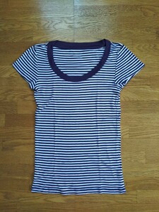 GAP ギャップ 　Tシャツ　カットソー　パープル　ボーダー