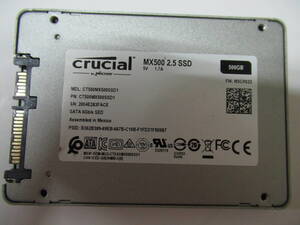 ♪♪1円 ～スタートcrucial MX500 SATA SSD 500GB 2.5インチ 中古♪♪使用時間: 2430H