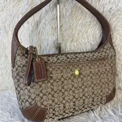 【美品】COACH コーチ シグネチャー ホーボー ハンドバッグ ショルダー