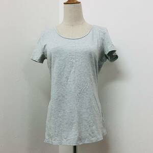 a02598 DIVIDED H&M エイチアンドエム Tシャツ 半袖 綿混 薄手 L(US) グレー 無地 レディース シンプル ベーシックカジュアルスタイル