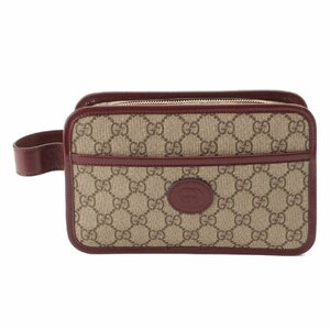 【グッチ】Gucci　GG インターロッキング トラベルケース クラッチバッグ 625764 ベージュ 未使用【中古】【正規品保証】203157